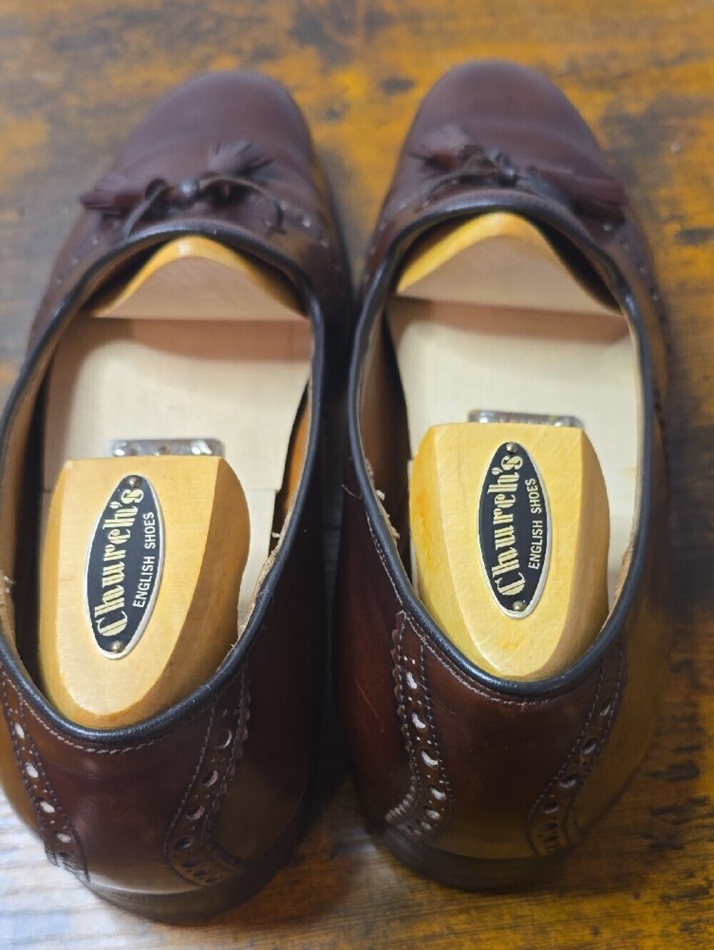 Church's Pre-Prada Belmont Oxford Last 69R UK 7.5D US 8.5 Burgundy + Trees - Picture 5 of 8